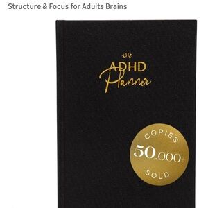 NWT The ADHD Planner Hardcover - Black with Gold Foil